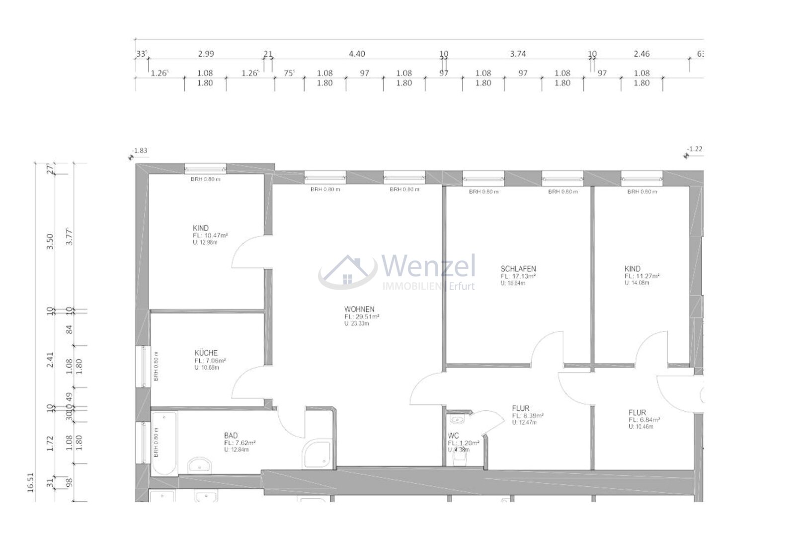 Renovierunsgbedürftige, großzügige 4-Zimmer-Wohnung in GTH-Siebleben