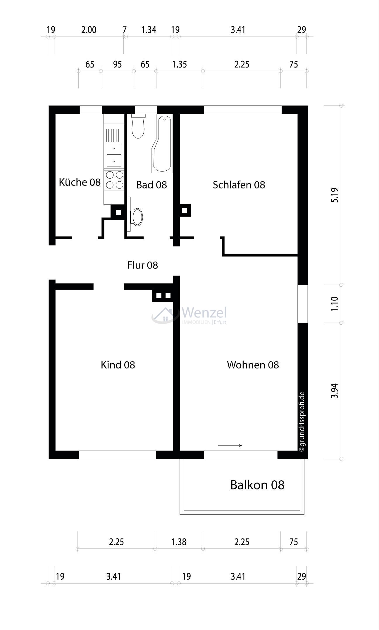 Grundriss Wohnung 08.