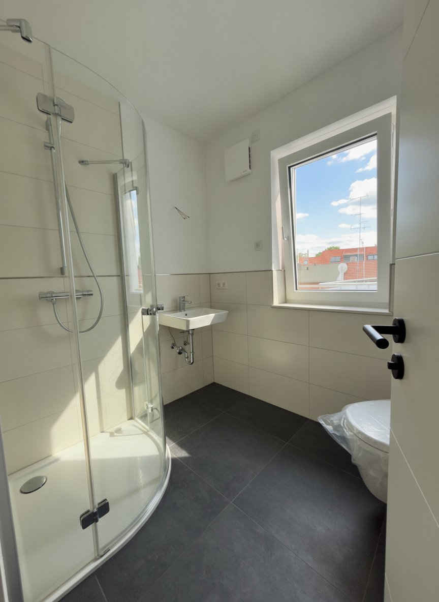 Gäste-WC mit ebenerdiger Dusche KI generiert